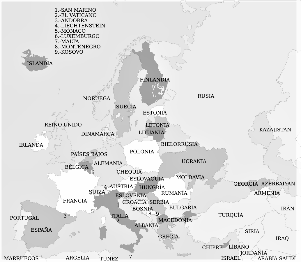 mapa de europa politico para imprimir