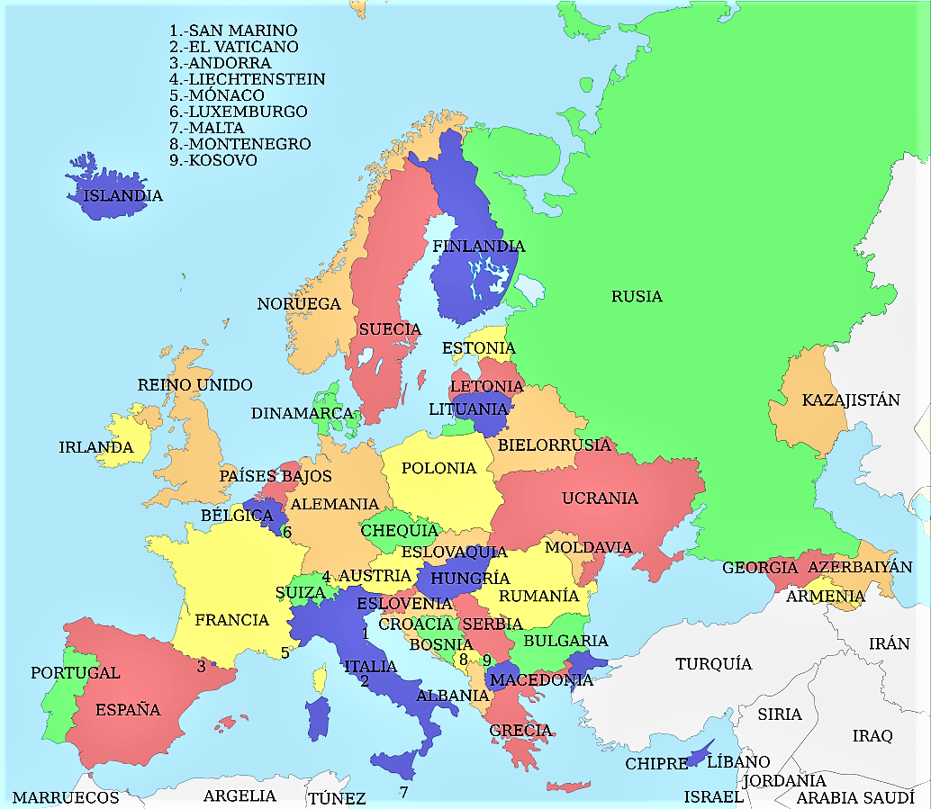 mapa europa politico