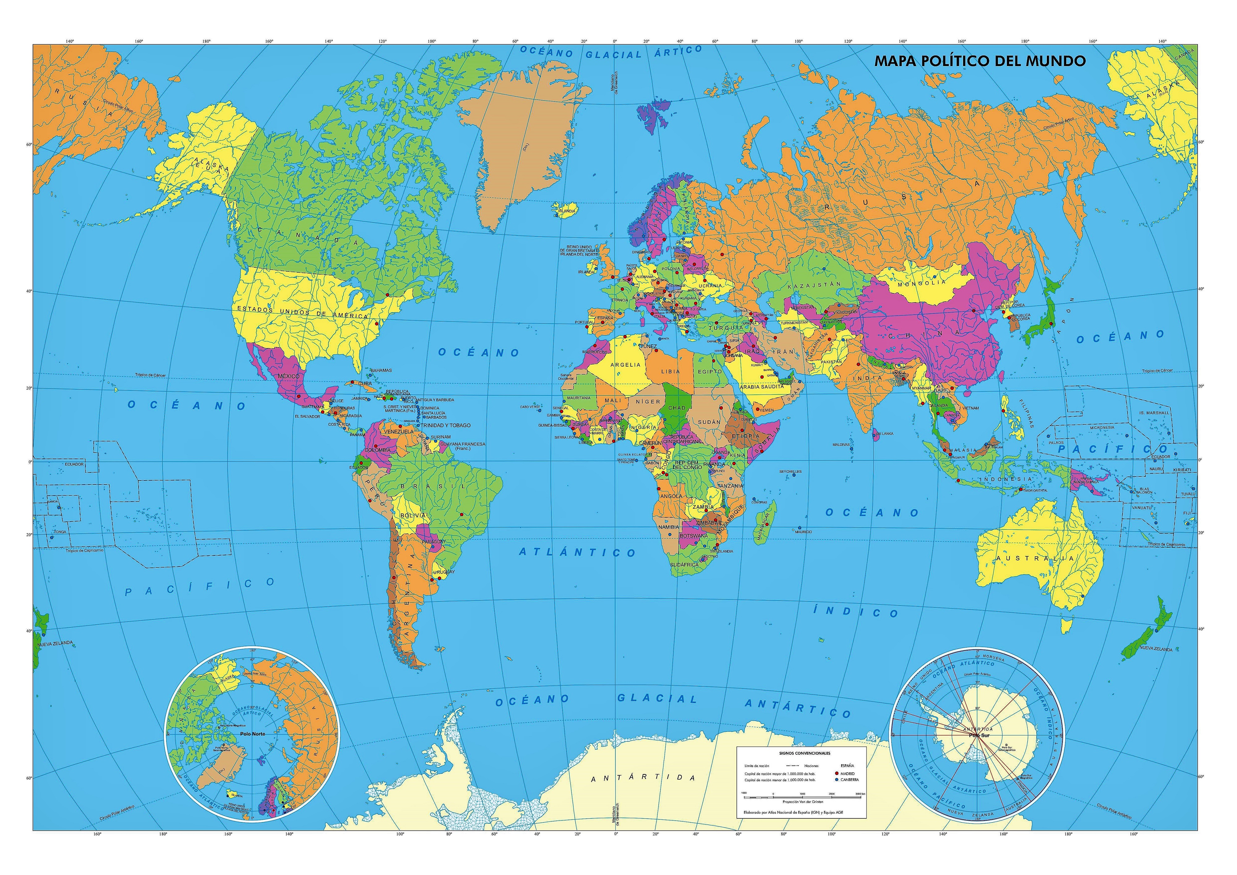⊛ Mapamundi Político 🥇 【 Los Mejores Mapas Políticos Del Mundo 8500